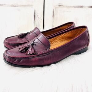 Steeple Gate Oxblood Red Leather Tassel Loafers Dress Shoes Italy ~ Mens 10.5M